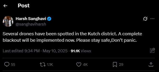 Harsh Sanghvi Ceasefire Violation